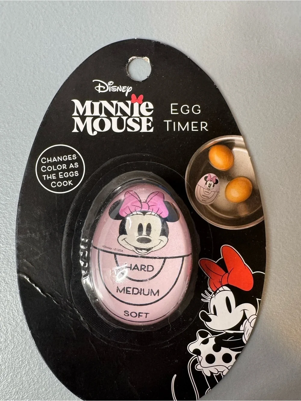 Disney Minnie Mouse Pink & White Egg Doneness Timer color changing when done